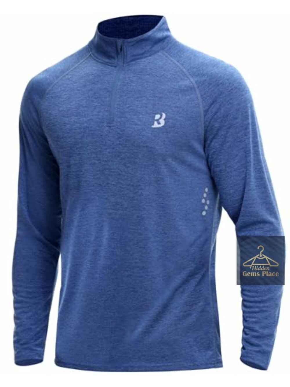 UPF 50+ Men's Quarter Zip Pullover Long Sleeve Shirt Quick Dry Rash Guard for